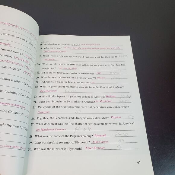 A Beka History Of Our United States 4th Grade Student Text Book Teachers Ed 1990 - Picture 13 of 14